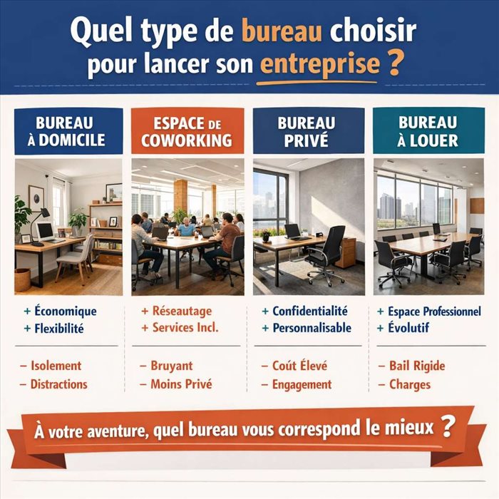 Quel type de bureau choisir pour lancer son entreprise ?
