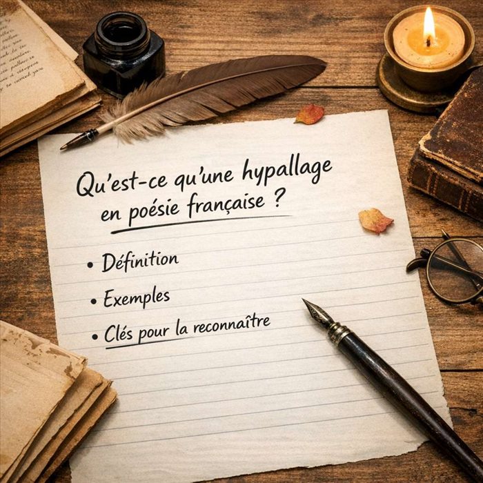Hypallage en poésie française : définition, exemples et analyse
